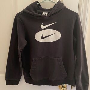 Nike Black Hoodie with‎ White Logo
